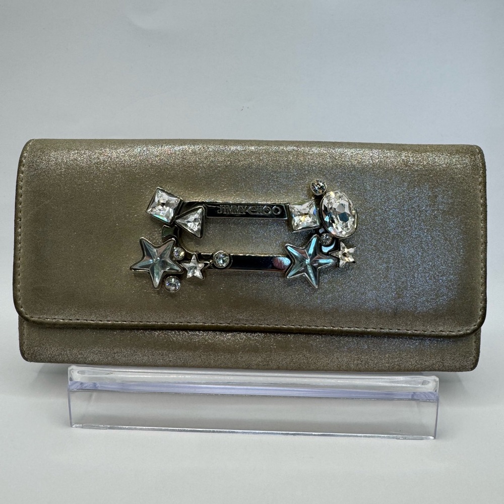 💎 # 18 Jimmy Choo Silver Embellished Wallet
